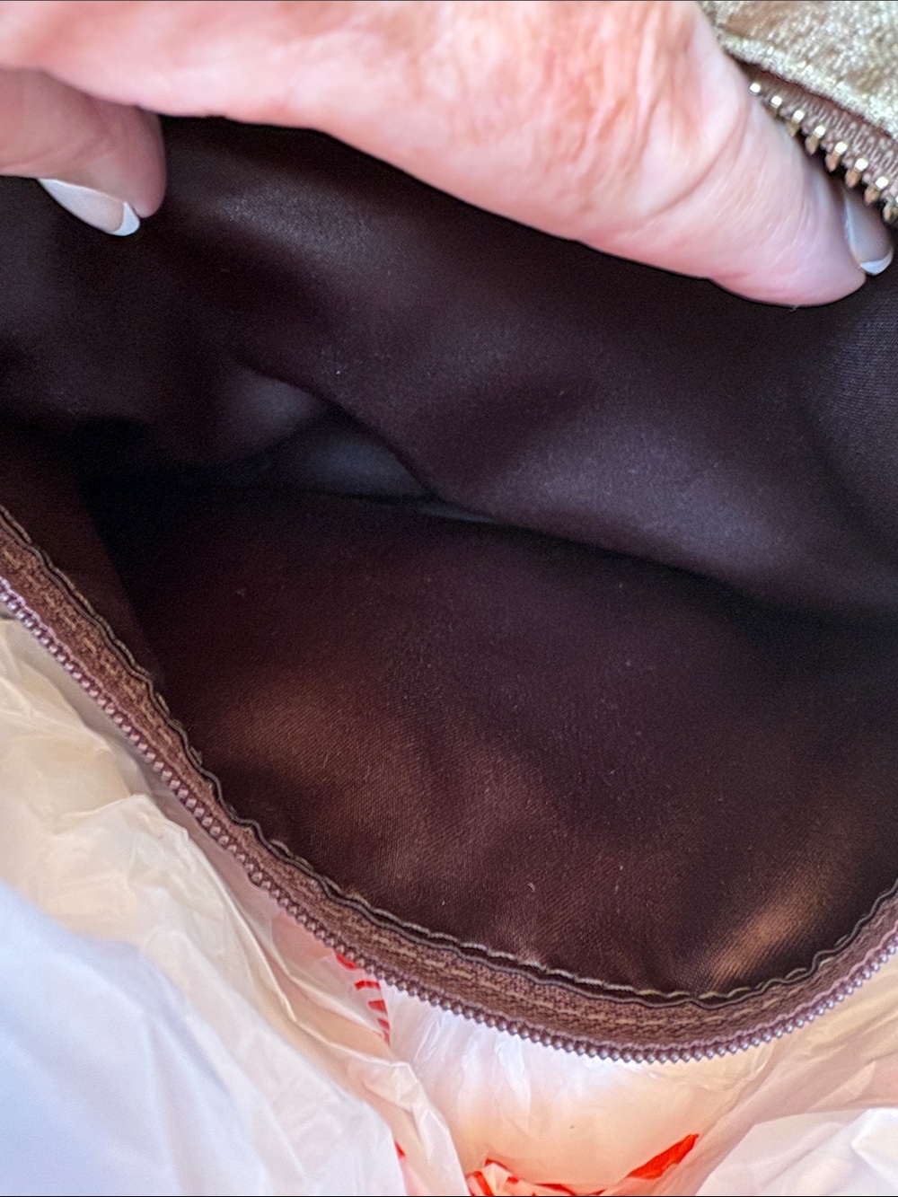 Coach Poppy Signature C Gold Lurex Tote - Picture 13 of 15